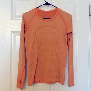 Lululemon orange Run Swiftly Tech Long Sleeve